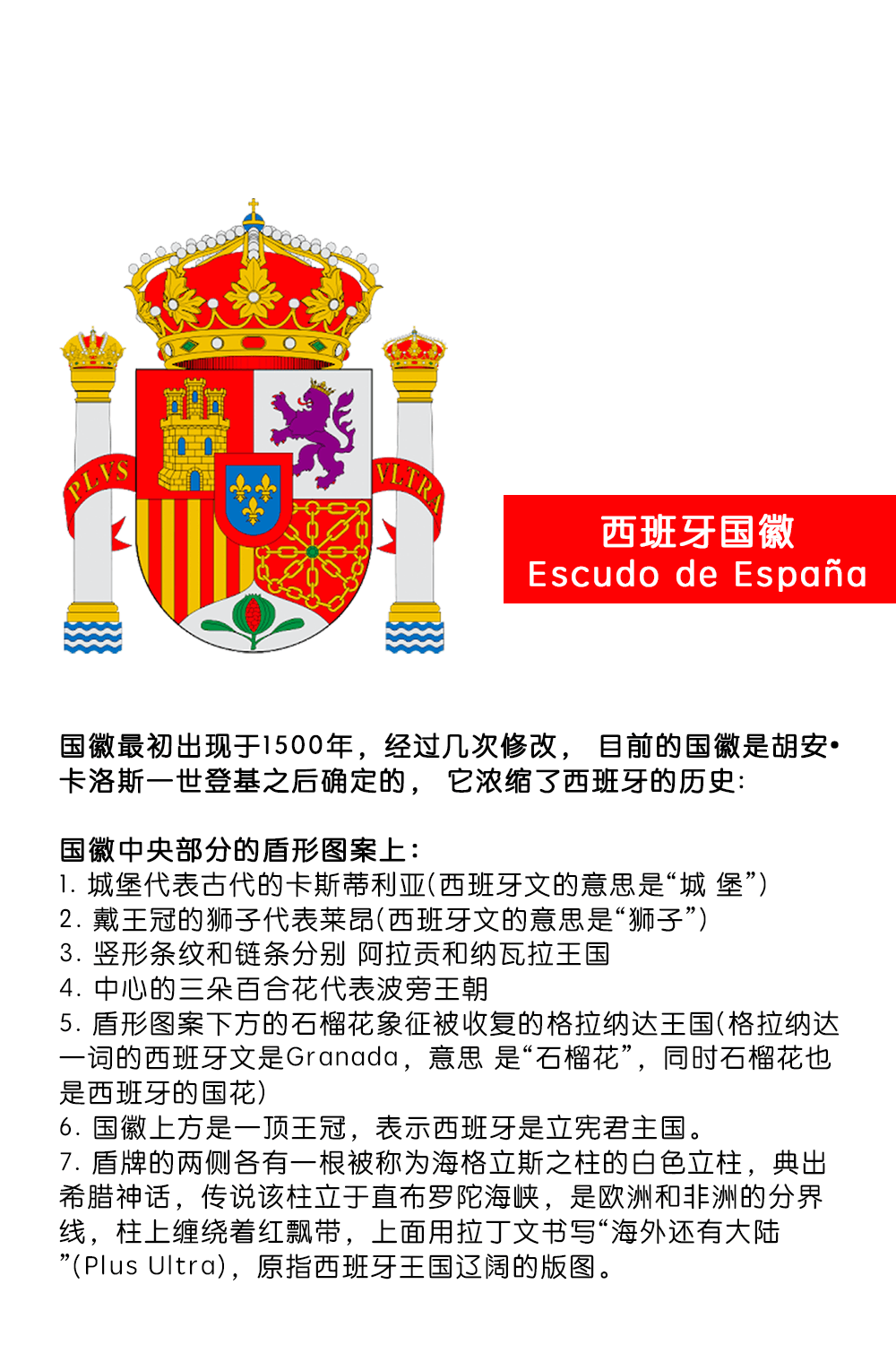 西班牙国徽中元素及意义 I 政府机构徽标(图1)