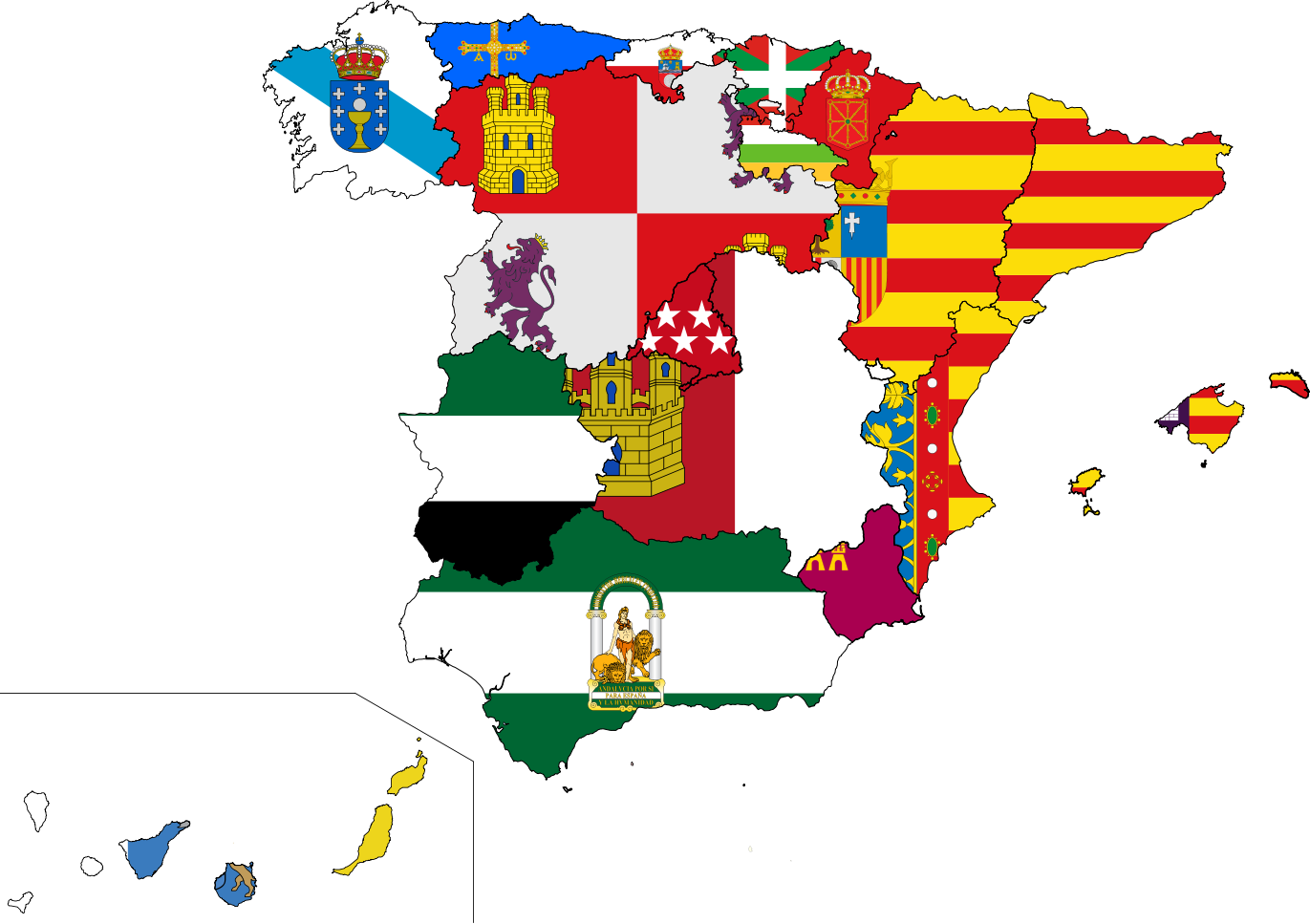 按自治区划分 I 西班牙大学及地区分布 