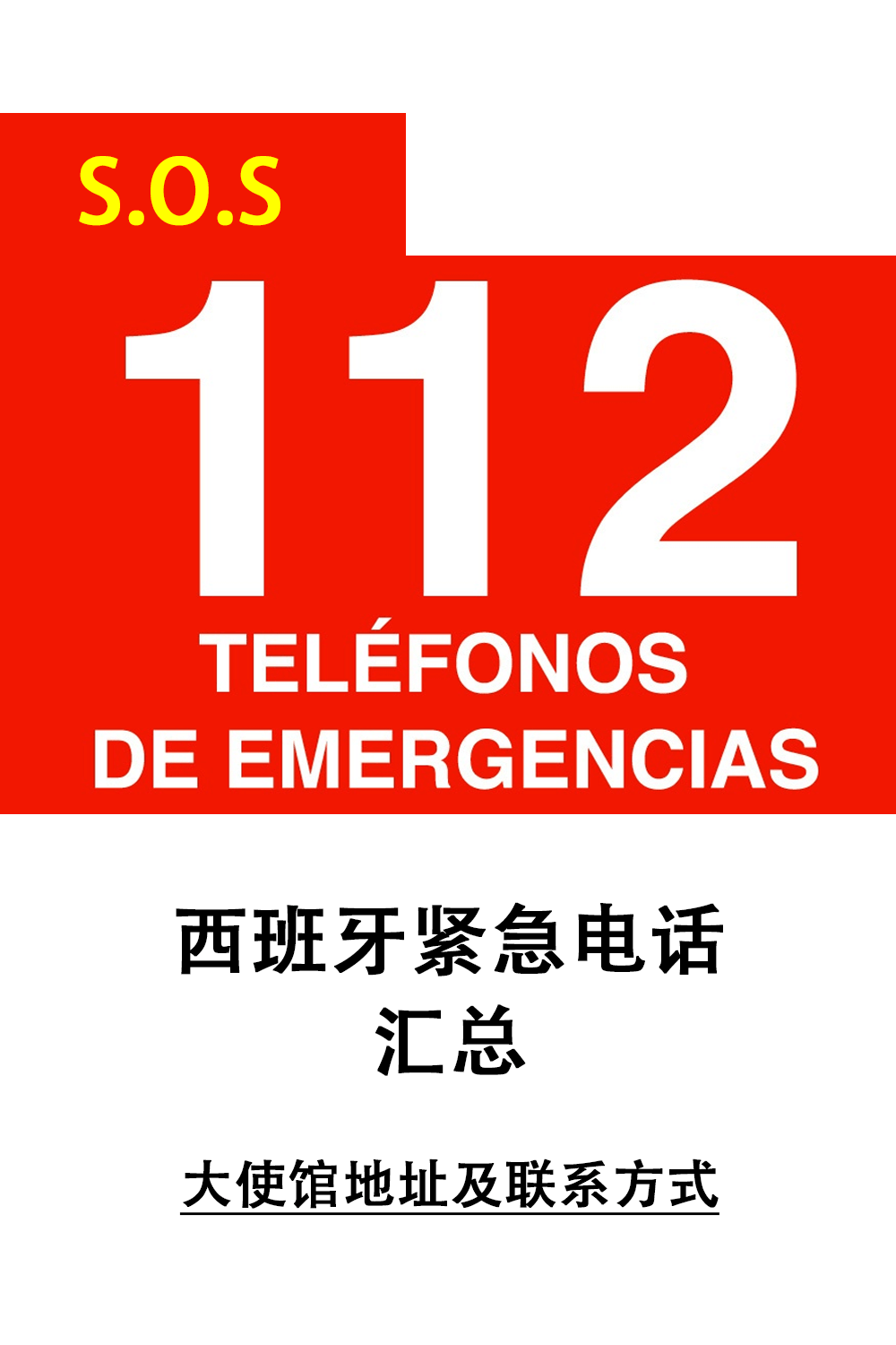 建议收藏 I 西班牙紧急报警电话汇总(图1)